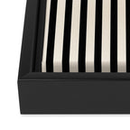 Fine Stripes Vertical Minimalist Pattern in Black and Almond Cream Framed Canvas Print Gallery Image 3