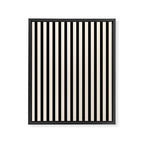 Fine Stripes Vertical Minimalist Pattern in Black and Almond Cream Framed Canvas Print Gallery Image 8