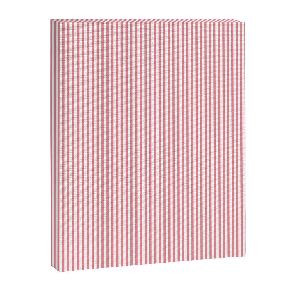 Fine Stripes Vertical Pattern Fresh Pink and White Canvas Print Gallery Image 6