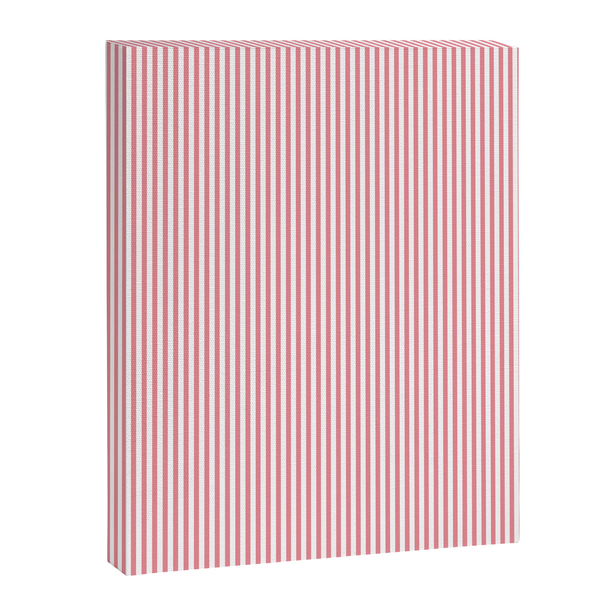 Fine Stripes Vertical Pattern Fresh Pink and White Canvas Print Gallery Image 6