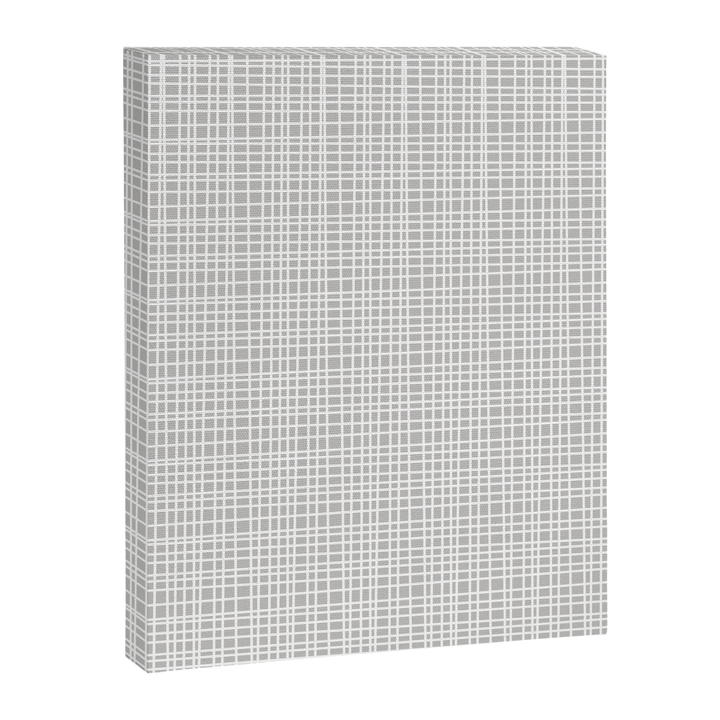 Fine Weave Mid-Century Modern Minimalistic Pattern in White and Light Gray Canvas Print Gallery Image 8