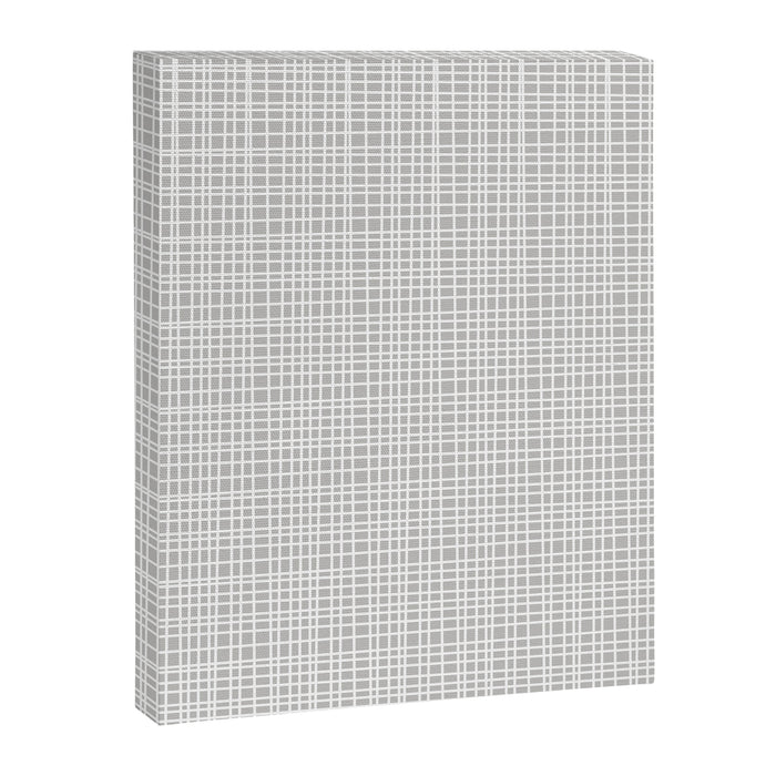 Fine Weave Mid-Century Modern Minimalistic Pattern in White and Light Gray Canvas Print Gallery Image 1