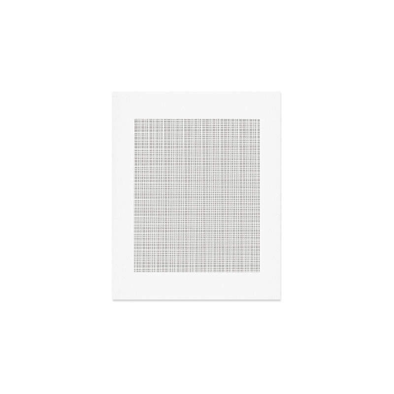 Fine Weave Mid-Century Modern Minimalistic Pattern in White and Light Gray Art Print Gallery Image 1