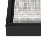 Fine Weave Mid-Century Modern Minimalistic Pattern in White and Light Gray Framed Canvas Print Gallery Image 3