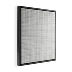 Fine Weave Mid-Century Modern Minimalistic Pattern in White and Light Gray Framed Canvas Print Gallery Image 2