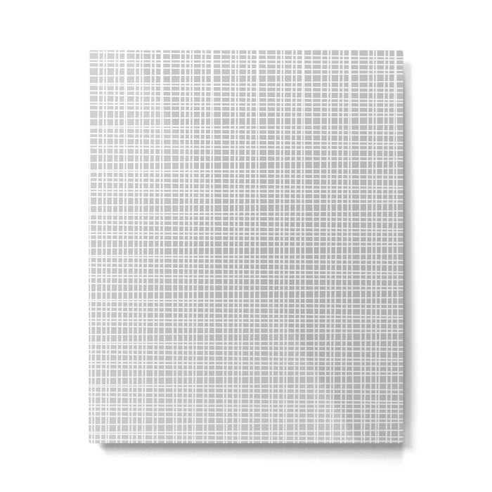 Fine Weave Mid-Century Modern Minimalistic Pattern in White and Light Gray Metal Print Gallery Image 1