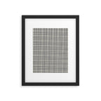 Fine Weave Mid-Century Modern Woven Pattern in Charcoal Gray and Almond Cream Framed Art Print Gallery Image 6