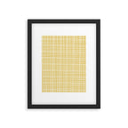 Fine Weave Minimalist Mid Century Modern Woven Pattern in Mustard Yellow and White Framed Art Print Gallery Image 6