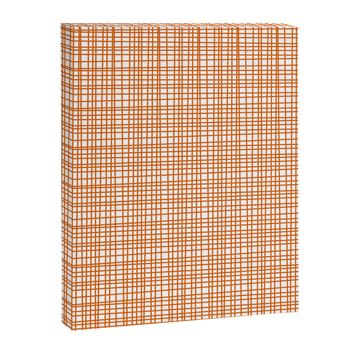 Fine Weave Minimalist Midcentury Woven Pattern in Orange and White Canvas Print Gallery Image 1