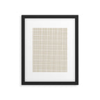 Fine Weave Minimalist Retro Mid Century Modern Pattern in Flax and White Framed Art Print Gallery Image 6