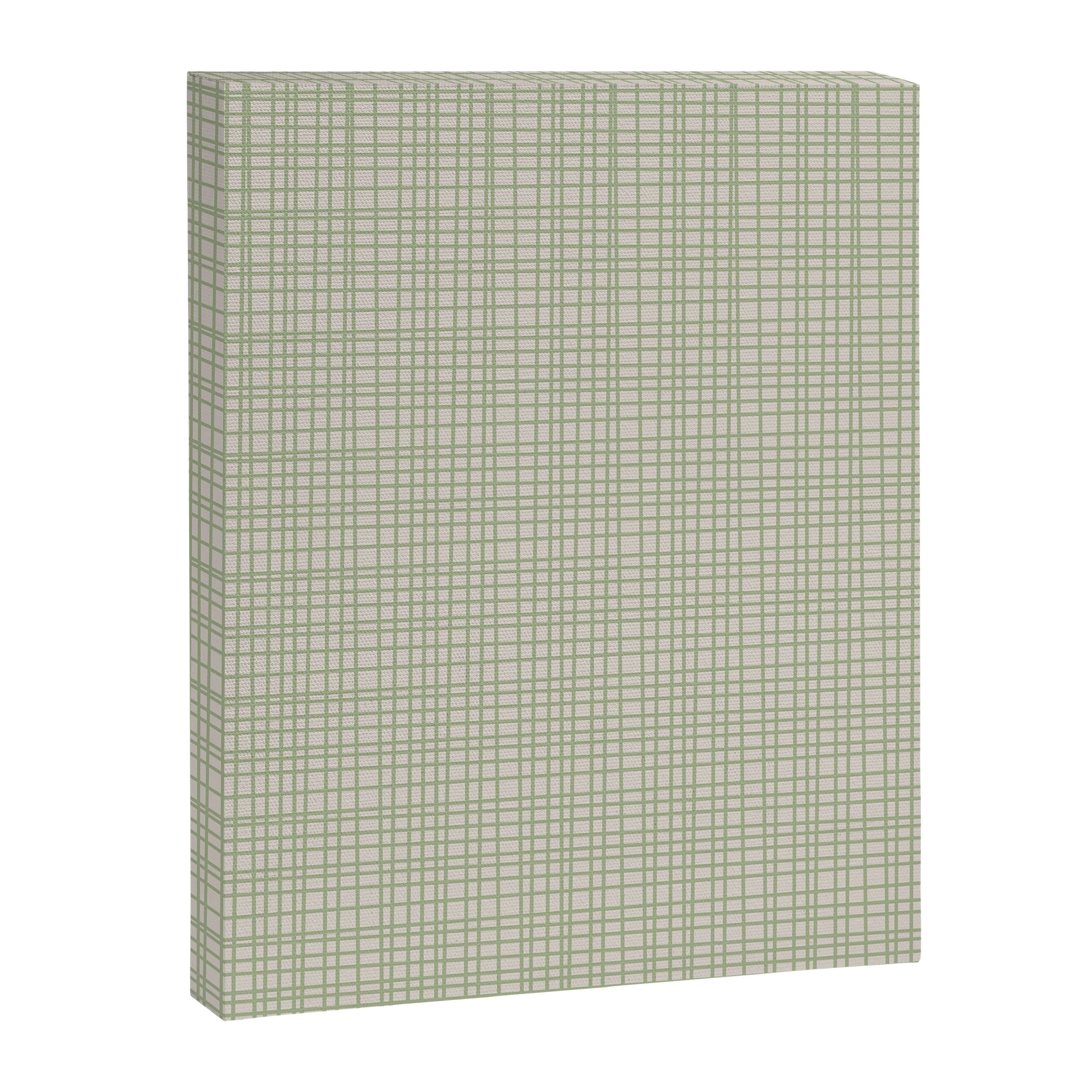 Fine Weave Retro Mid Century Modern Minimalist Woven Line Pattern in Sage and Beige Canvas Print Gallery Image 8