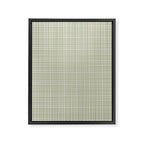 Fine Weave Retro Mid Century Modern Minimalist Woven Line Pattern in Sage and Beige Framed Canvas Print Gallery Image 8
