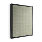 Fine Weave Retro Mid Century Modern Minimalist Woven Line Pattern in Sage and Beige Framed Canvas Print Gallery Image 2
