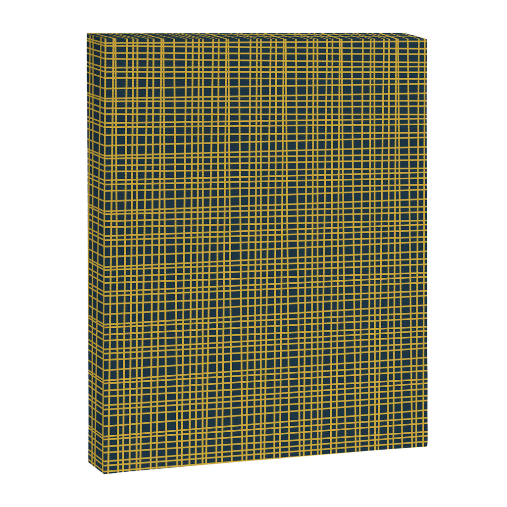 Fine Weave Retro Modern Mid-Century Pattern in Mustard Yellow and Navy Blue Canvas Print Gallery Image 8