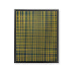 Fine Weave Retro Modern Mid-Century Pattern in Mustard Yellow and Navy Blue Framed Canvas Print Gallery Image 8