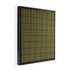 Fine Weave Retro Modern Mid-Century Pattern in Mustard Yellow and Navy Blue Framed Canvas Print Gallery Image 2