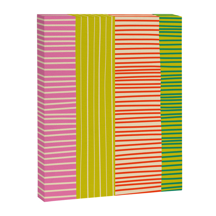 Finnish Colorful Patchwork Stripe Pattern Canvas Print Gallery Image 1