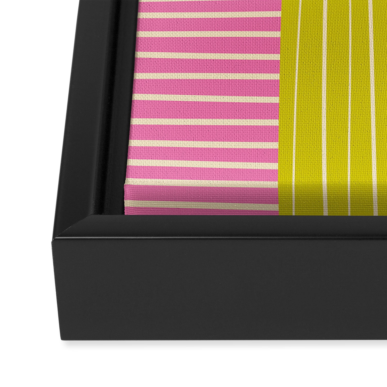 Finnish Colorful Patchwork Stripe Pattern Framed Canvas Print Gallery Image 3