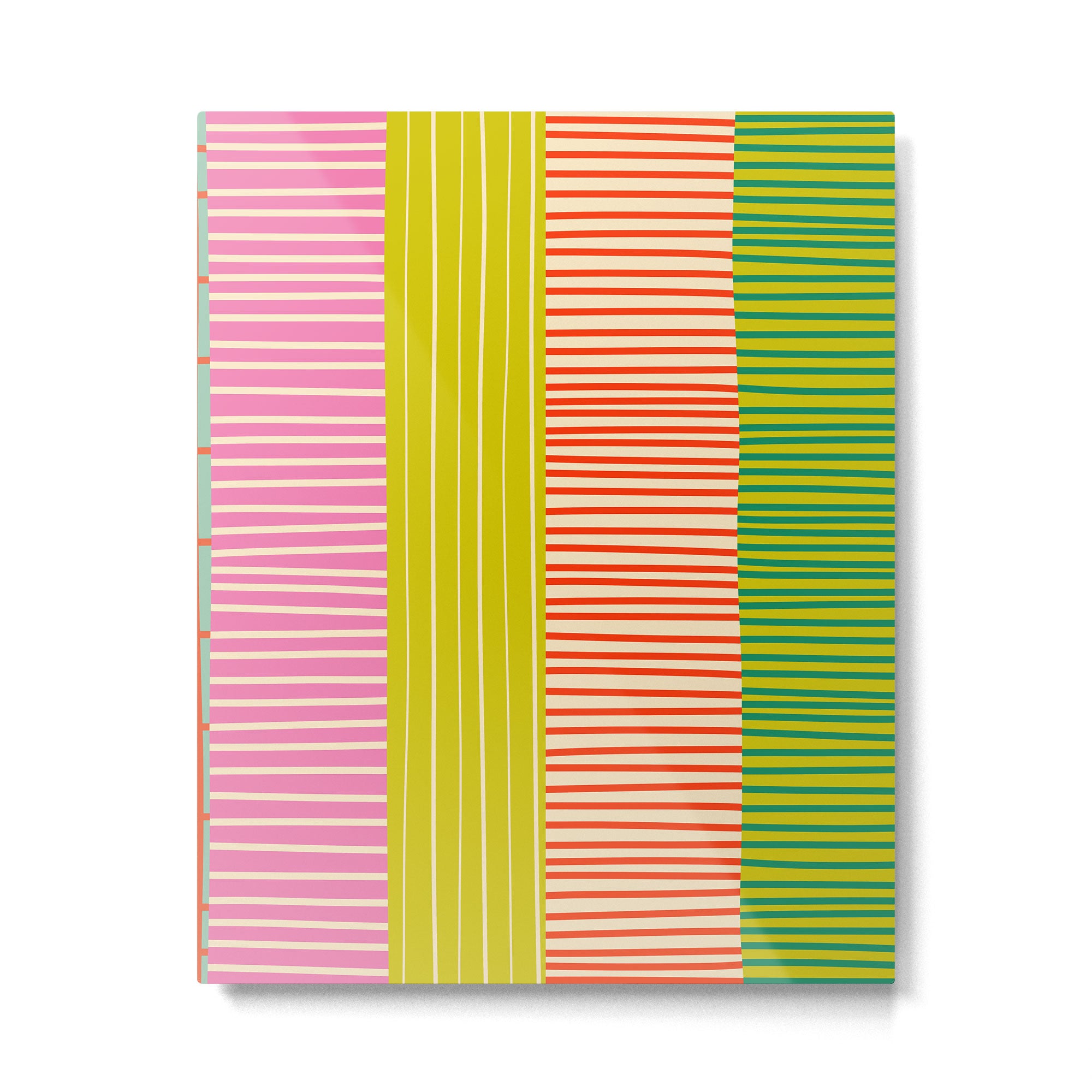 Finnish Colorful Patchwork Stripe Pattern Metal Print Gallery Image 6