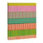 Finnish Patchwork Stripe Pattern Orange Green Pink Chartreuse Canvas Print Gallery Image 6
