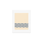 Fish Cuff - Minimalist Mid Century Modern Fish in Cream and Stone Blue Art Print Gallery Image 1