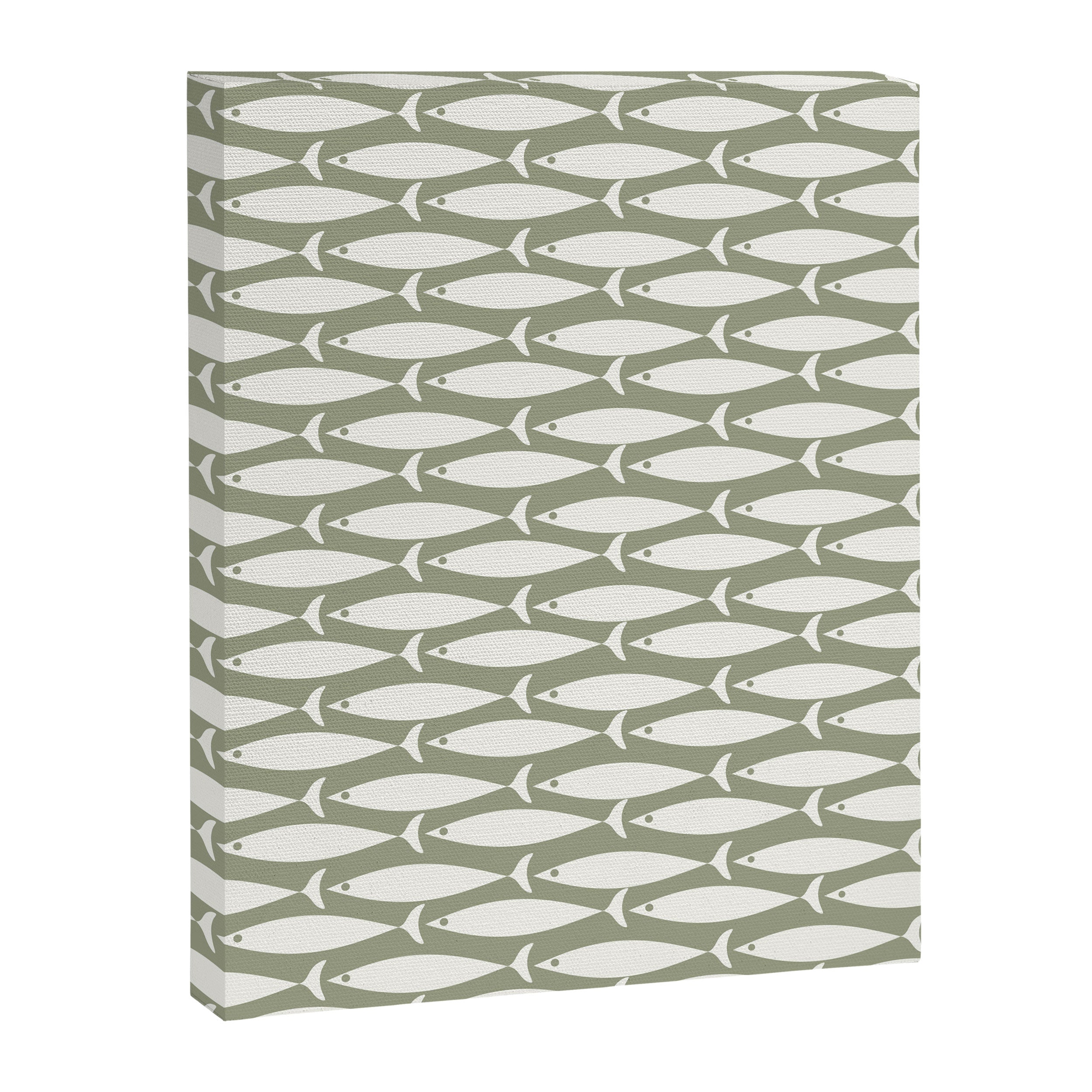 Fish Pattern in Sage Canvas Print Gallery Image 8