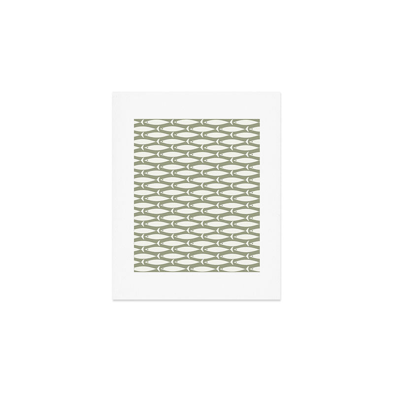 Fish Pattern in Sage Art Print Gallery Image 1