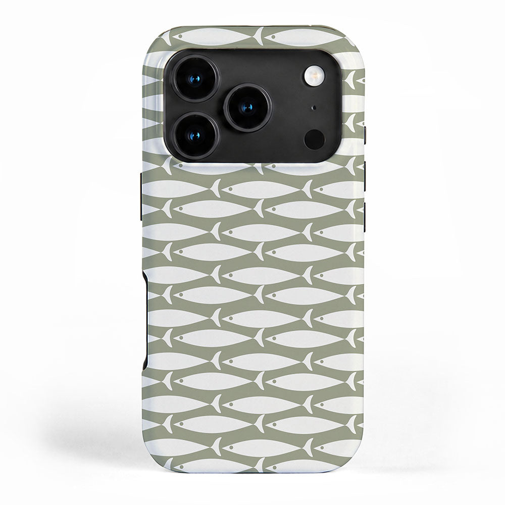 Fish Pattern in Sage iPhone Case Gallery Image 1