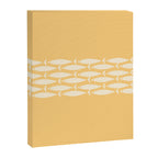 Fish Stripe 6 Minimalist Mid Century Modern Fish Pattern in Yellow Buttercream Canvas Print Gallery Image 8