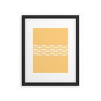 Fish Stripe 6 Minimalist Mid Century Modern Fish Pattern in Yellow Buttercream Framed Art Print Gallery Image 6