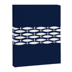 Fish Stripe 6 Minimalist Midcentury Modern Ocean Pattern in White and Nautical Navy Blue Canvas Print Gallery Image 8
