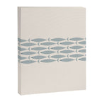 Fish Stripe 6 - Minimalist Ocean Pattern in Cream and Light Blue-Gray Canvas Print Gallery Image 8