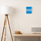 Fish Stripe 8 Blue and White Minimal Mid Century Modern Pattern Canvas Print Gallery Image 2