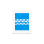 Fish Stripe 8 Blue and White Minimal Mid Century Modern Pattern Art Print Gallery Image 1