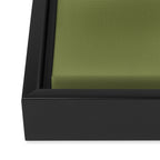 Fish Stripe 8 Mid Century Modern Minimalist Olive Green, Celadon, and Orange Framed Canvas Print Gallery Image 3