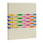 Fish Stripe Colorful Minimalist Mid Century Modern Fish Pattern Canvas Print Gallery Image 8