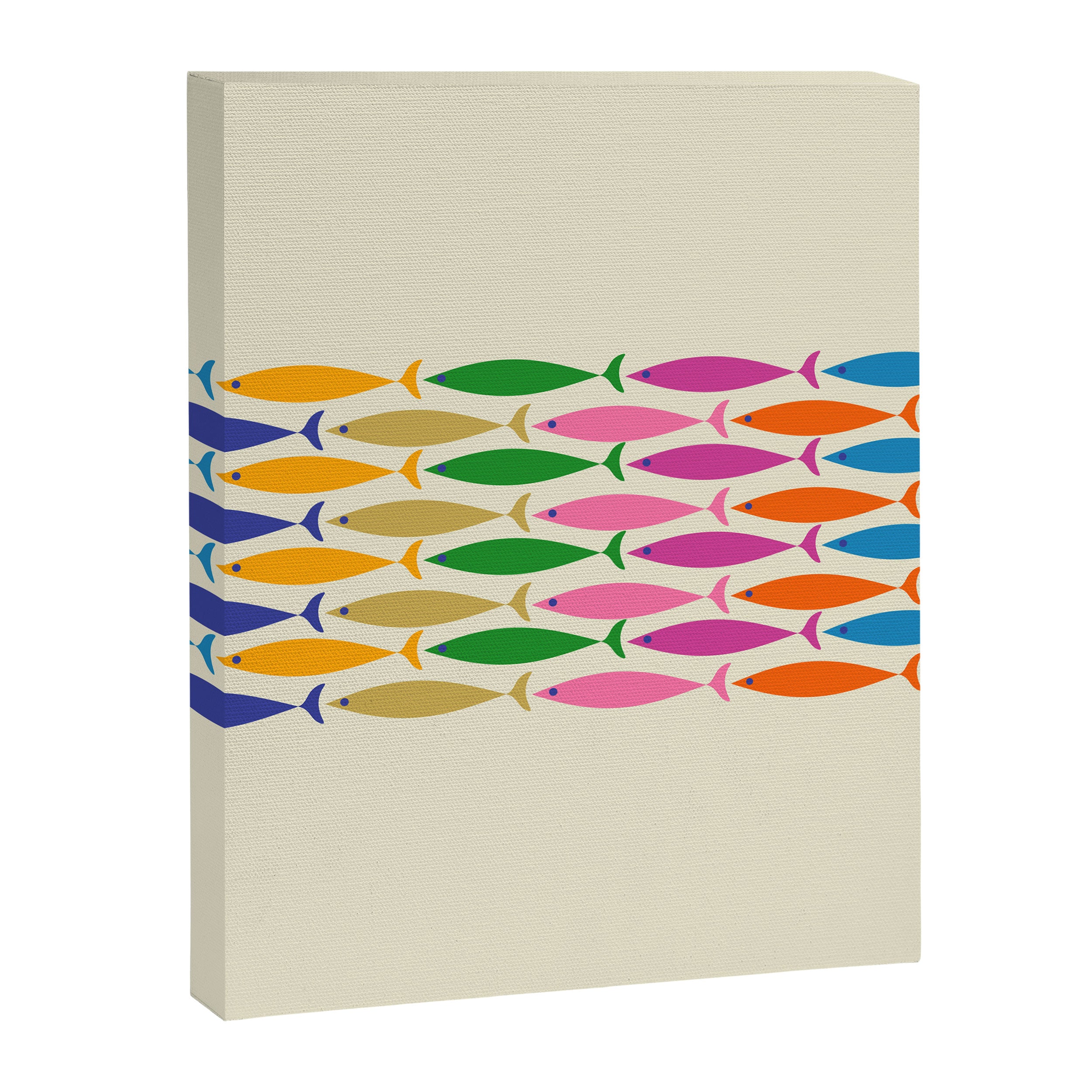Fish Stripe Colorful Minimalist Mid Century Modern Fish Pattern Canvas Print Gallery Image 8