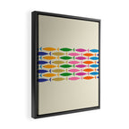 Fish Stripe Colorful Minimalist Mid Century Modern Fish Pattern Framed Canvas Print Gallery Image 2