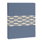 Fish Stripe - Mid Century Modern Minimalism in Stone Blue and Cream Canvas Print Gallery Image 8