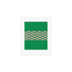 Fish Stripe Minimal Mid Century Modern Green and Pink Art Print Gallery Image 1