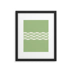 Fish Stripe Minimalist Mid-Century Pattern in Light Sage Green and Cream Framed Art Print Gallery Image 6