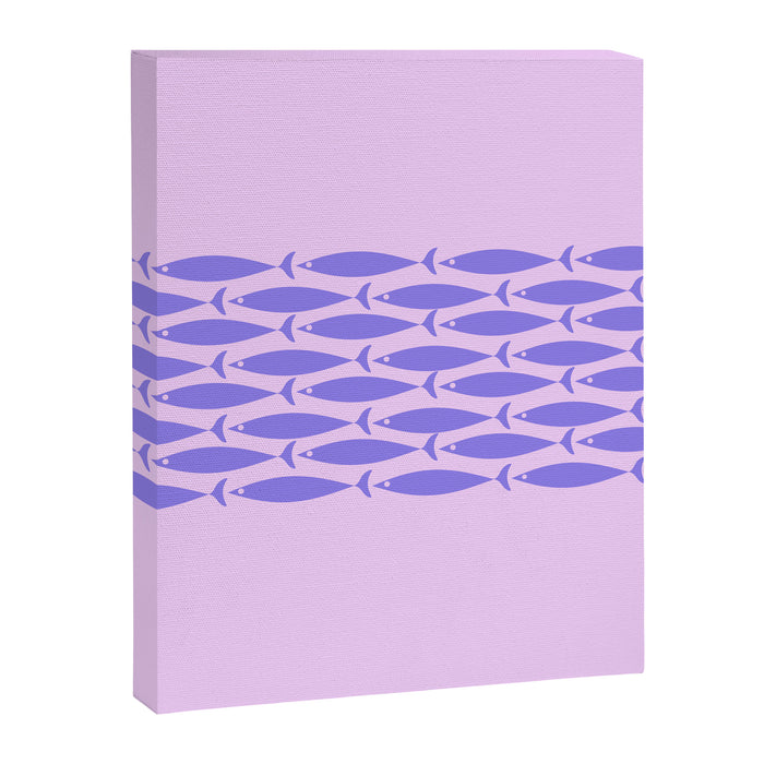 Fish Stripe Purple Minimal Mid Century Modern Lavender Lilac Pink Canvas Print Gallery Image 1