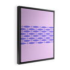 Fish Stripe Purple Minimal Mid Century Modern Lavender Lilac Pink Framed Canvas Print Gallery Image 2