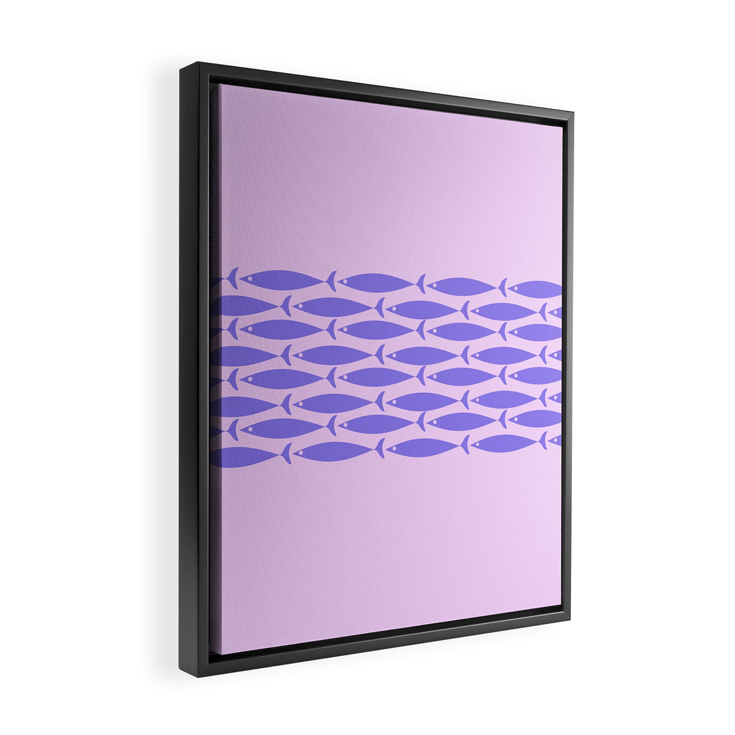 Fish Stripe Purple Minimal Mid Century Modern Lavender Lilac Pink Framed Canvas Print Gallery Image 2