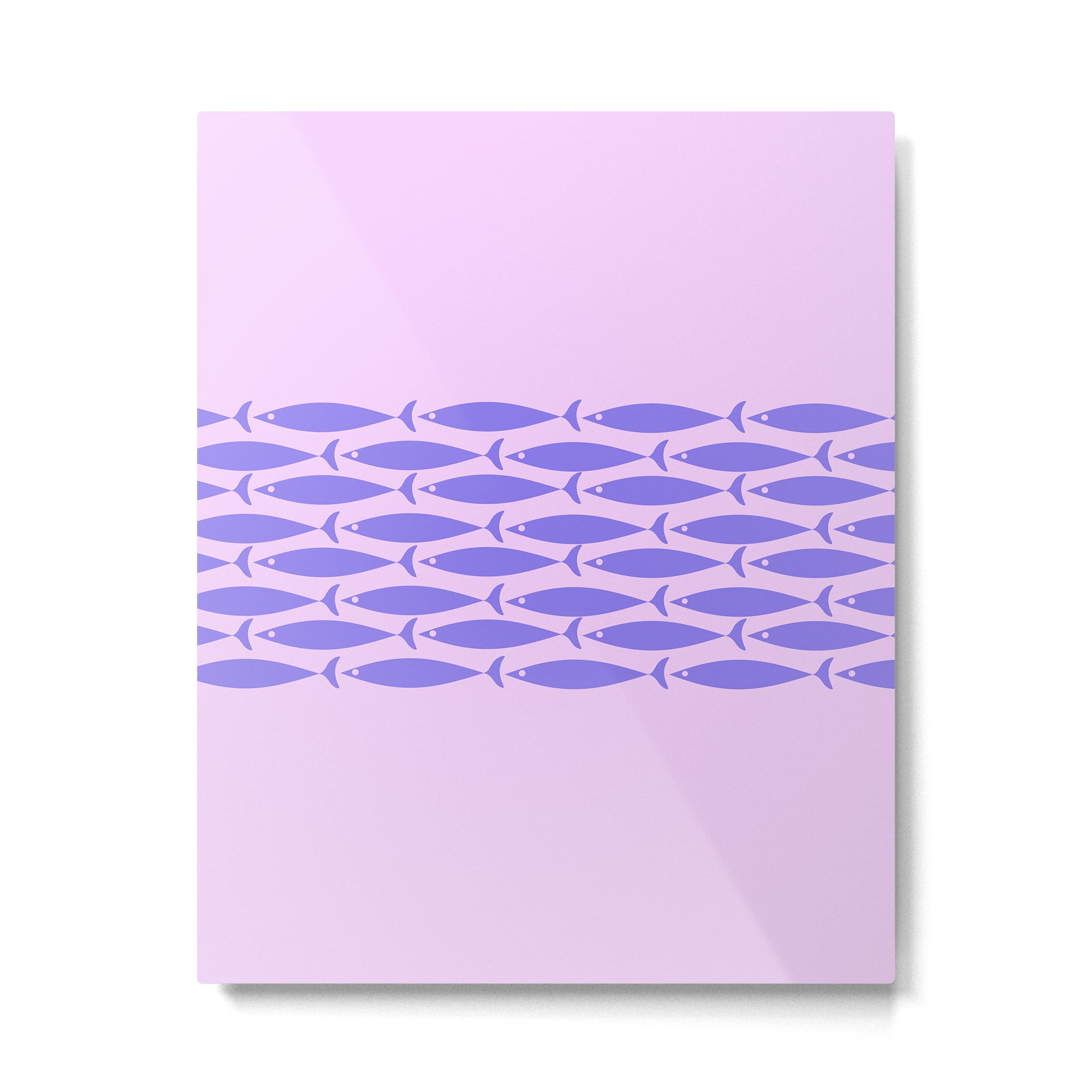 Fish Stripe Purple Minimal Mid Century Modern Lavender Lilac Pink Metal Print Gallery Image 6
