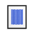Fish Stripes in Royal Blue and Light Blue Framed Art Print Gallery Image 6