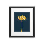  Fleur Exotique - Floral Minimalism in Mustard and Navy  Framed Art Print Gallery Image 6
