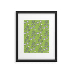 Floral Botanical Wild Daisies Pattern in Spring Sage Green, Navy Blue, and Creamy White Framed Art Print Gallery Image 5