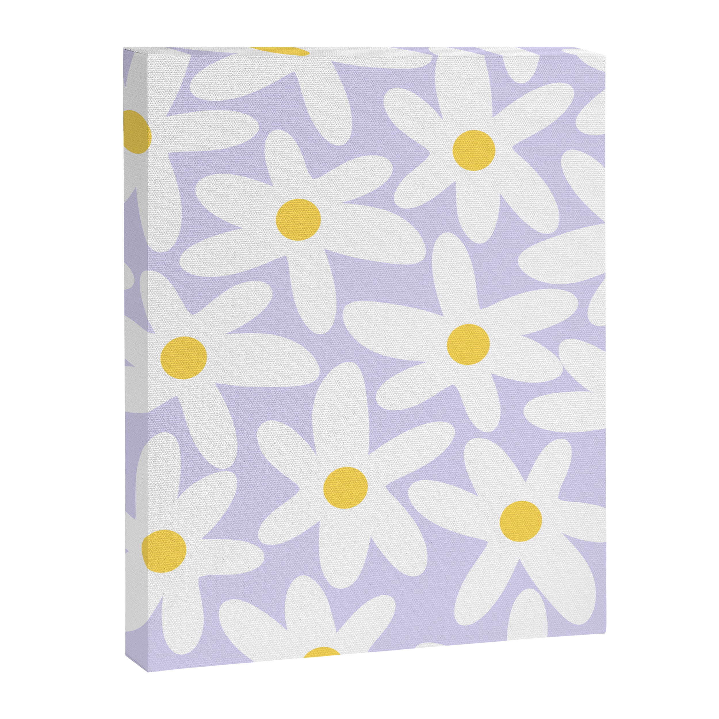 Floral Daisy Time Pattern in Lavender Pastel Purple Canvas Print Gallery Image 8