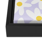 Floral Daisy Time Pattern in Lavender Pastel Purple Framed Canvas Print Gallery Image 3
